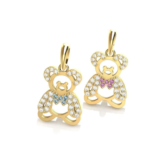 Bear Pendant with Diamonds