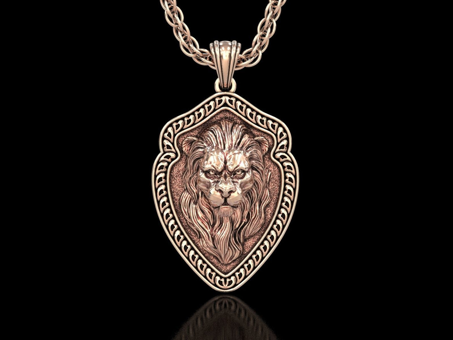 Rose Gold Lion Pendant