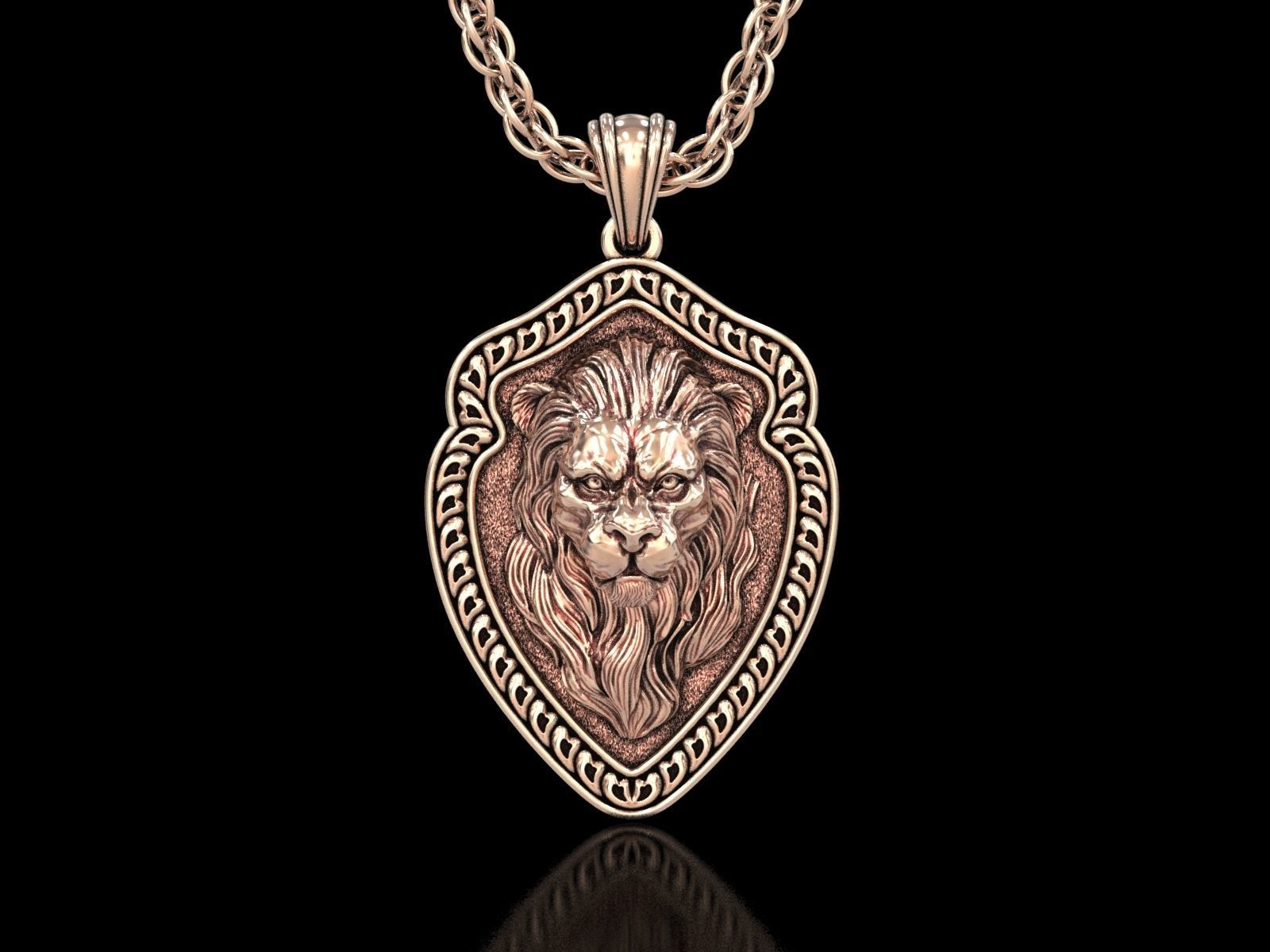 Rose Gold Lion Pendant