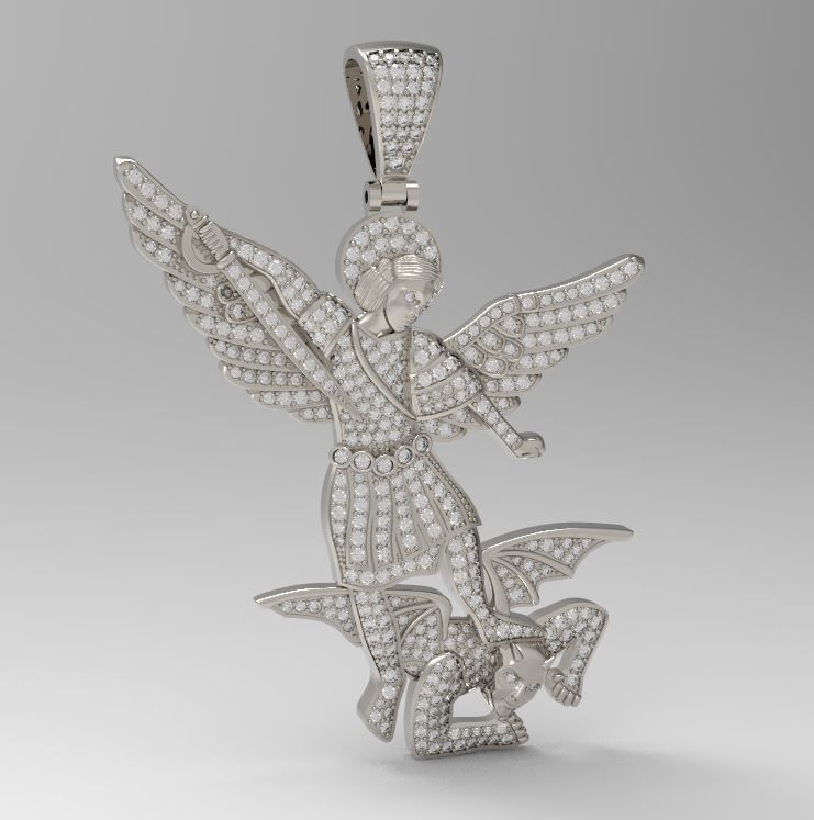 Saint Michael Diamond Pendant
