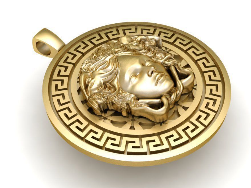 Unisex Medusa Round Pendant