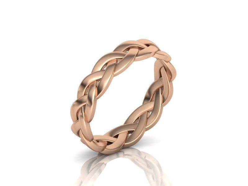 14K Solid Gold Braided Ring / Gold Twisted Ring / Braided Rope Solid Gold Ring / Gift for Her