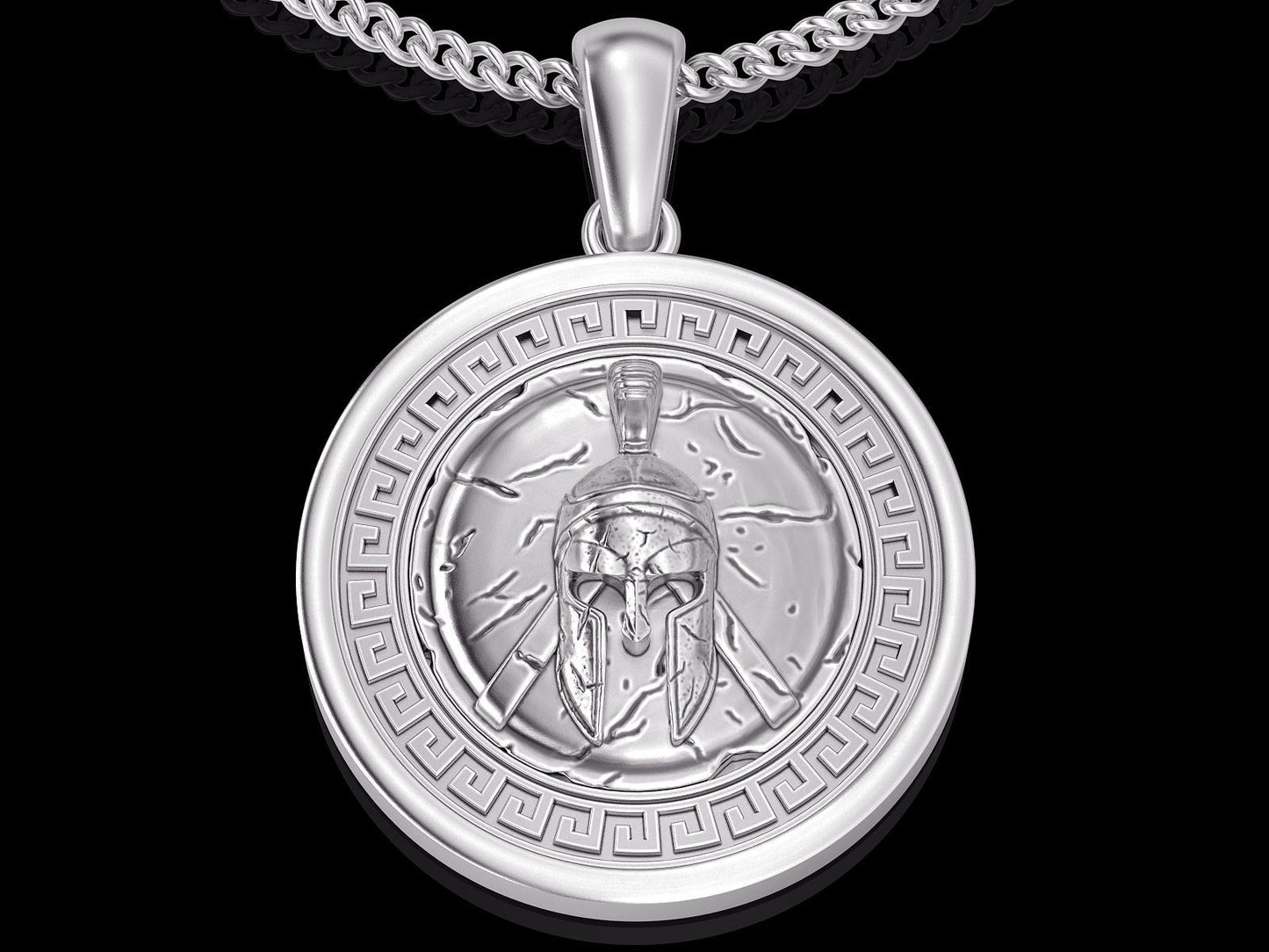 Spartan Helmet and Shield Pendant