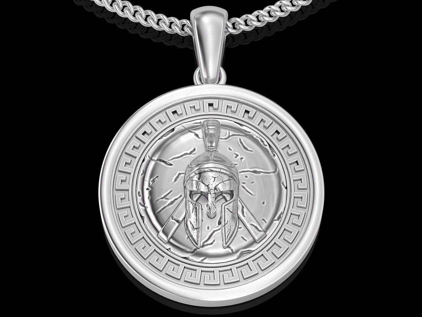 Spartan Helmet and Shield Pendant