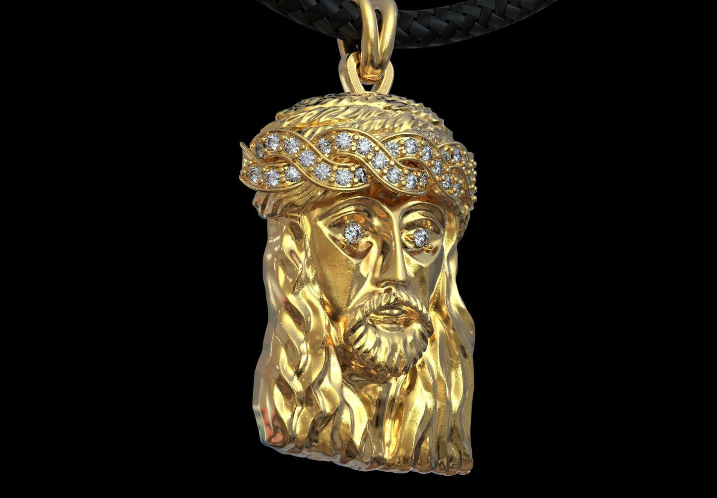 Diamond Jesus Pendant