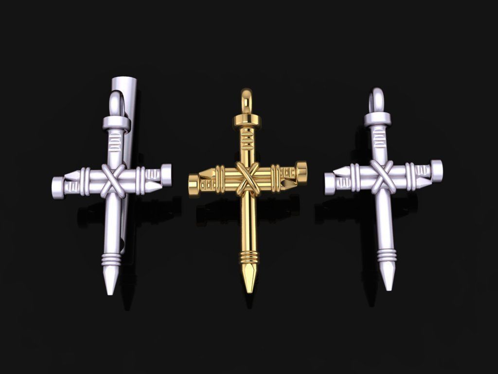 Unisex Nail Cross Pendant