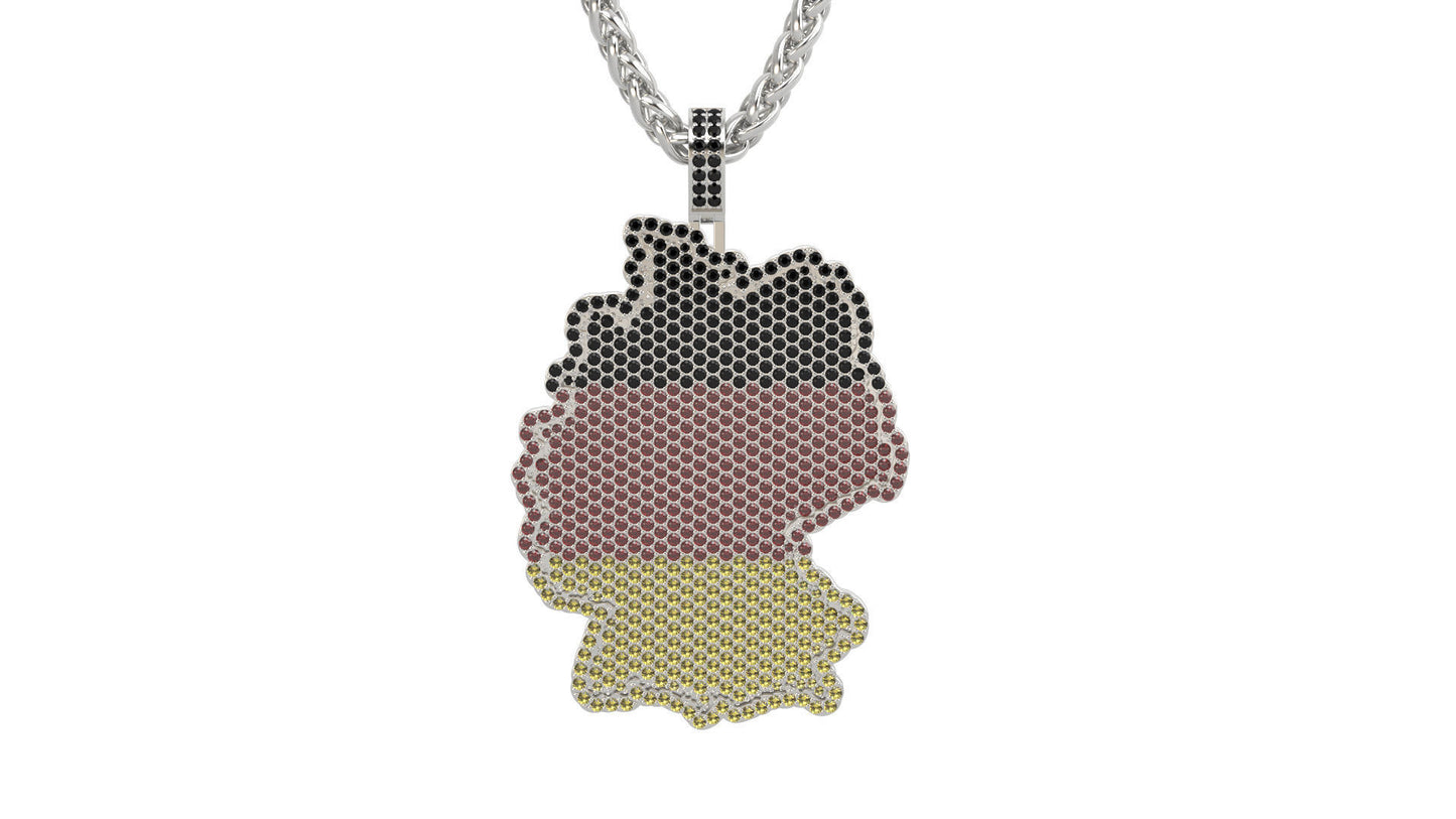 Diamond Germany Map Necklace