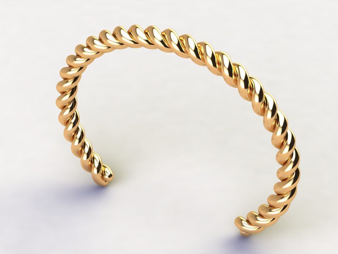 Gold Twisted Cuff Bracelet