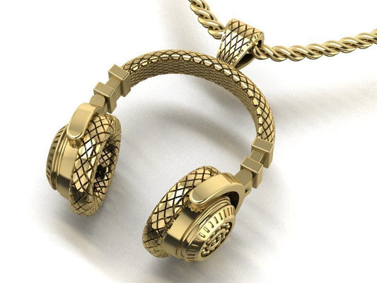 Gold Headphones Pendant