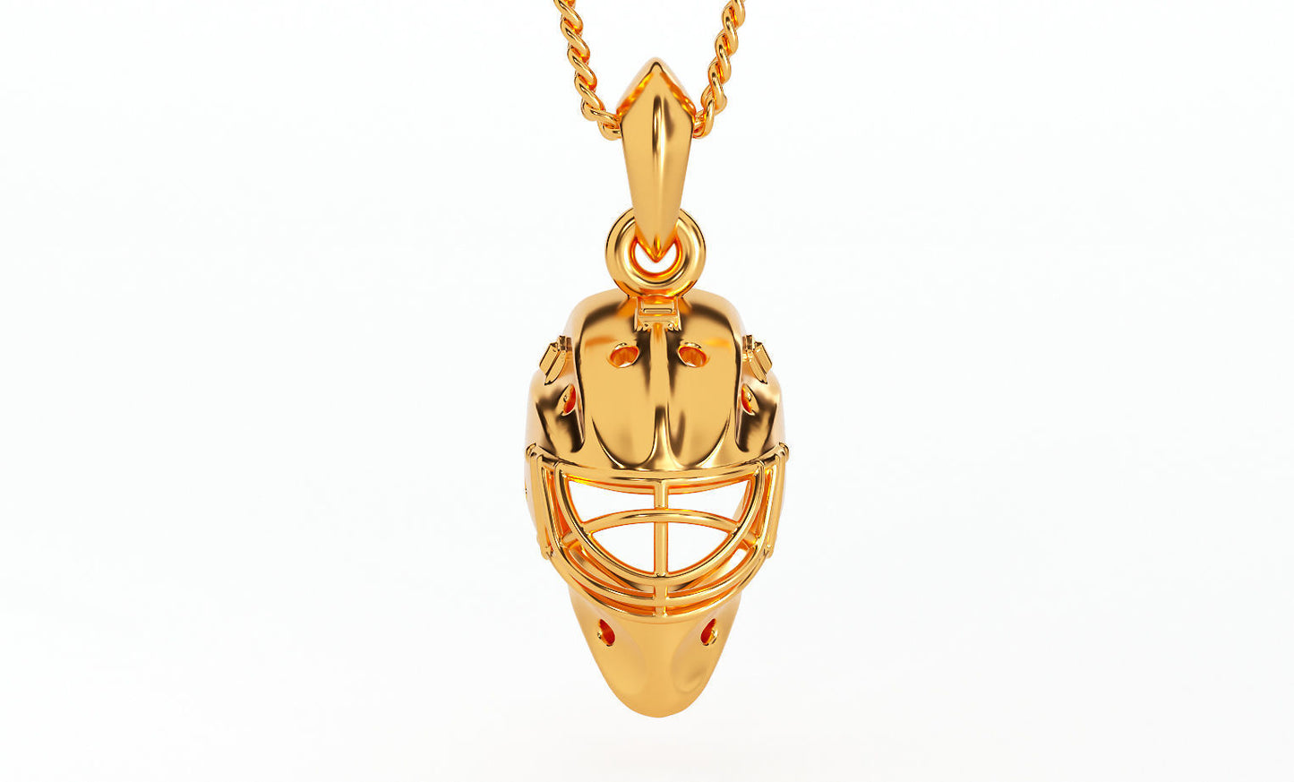 Gold Hockey Helmet Pendant