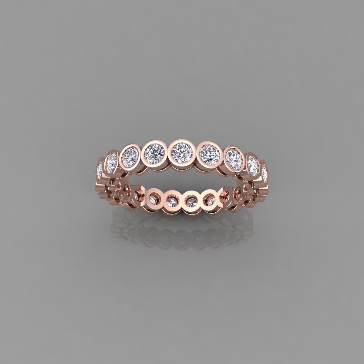 14K Solid Gold Bezel Set Diamond Eternity Ring / Diamond Eternity Ring / Diamond Bezel Set Ring / Gift for Her