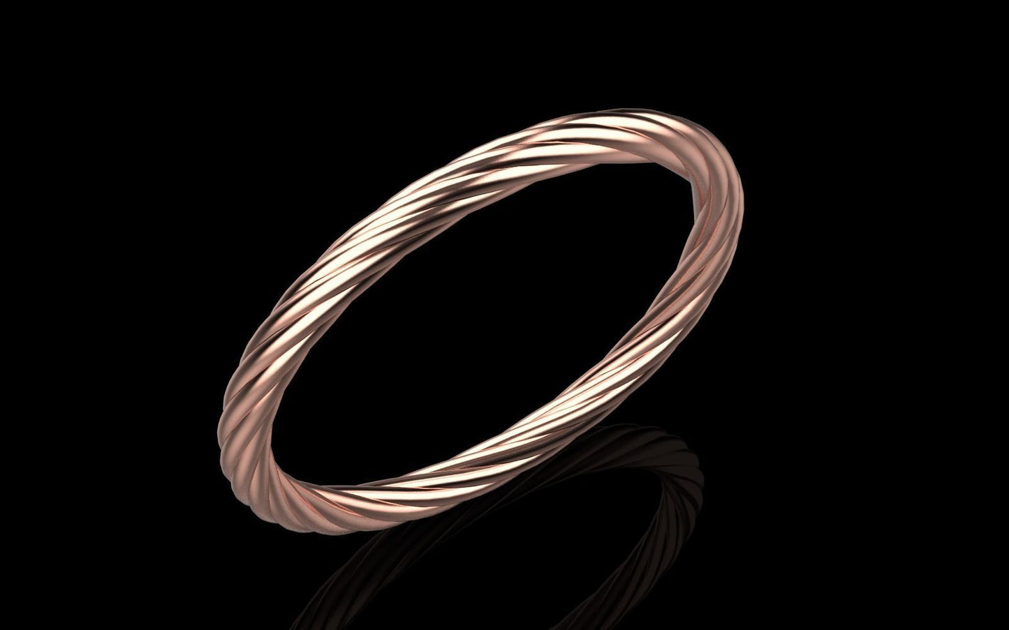 14K Solid Gold 1.80mm Wide Braided Twist Ring / 14K Solid Gold Rope Ring / Rope Twisted Gold Wedding Band / Stacking Ring/ Gift for Her