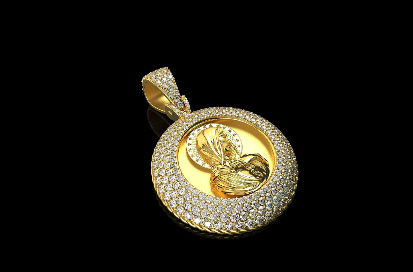 Diamond St. Mary Pendant