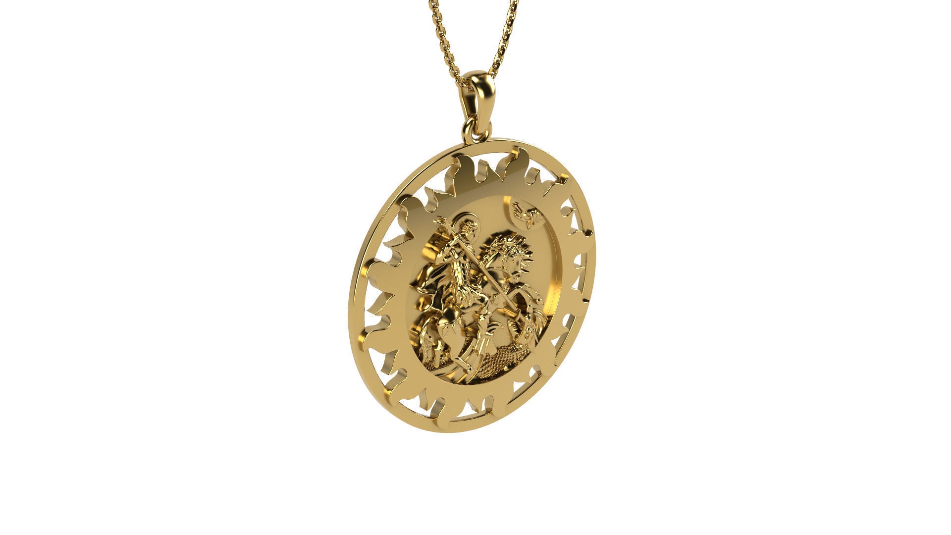 Gold Saint George Necklace