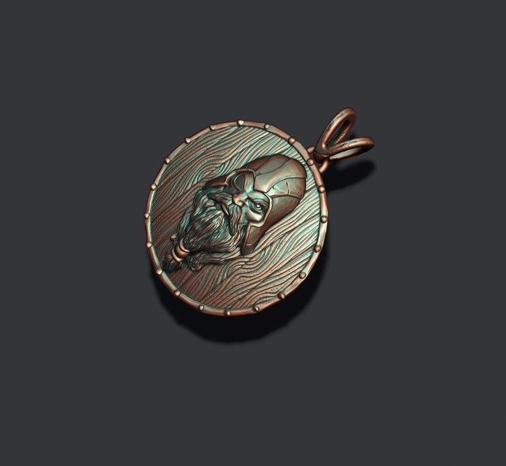 Odin Head Shield Pendant