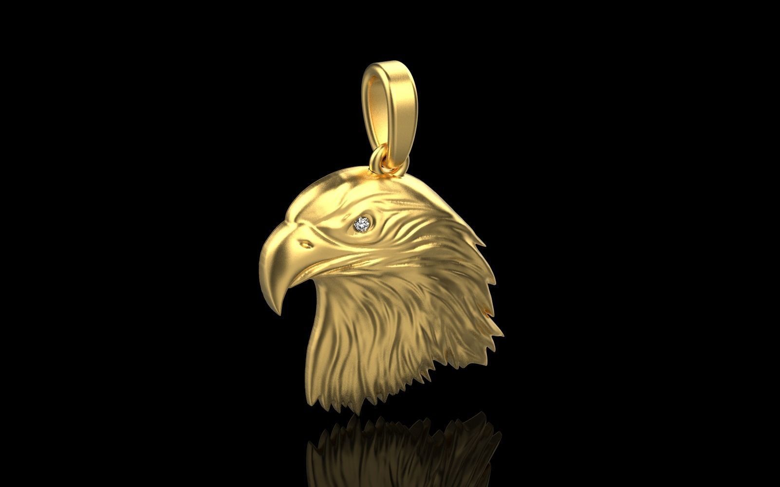 14K Gold Eagle Pendant
