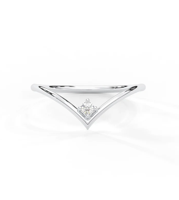 V Shape Diamond Stacking Ring