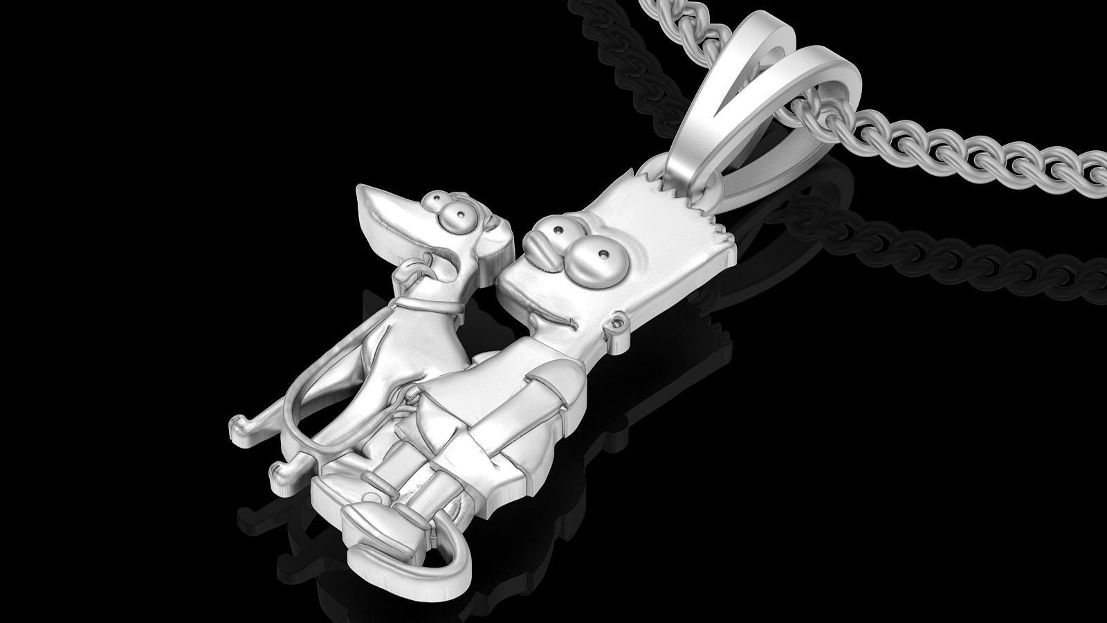 Simpsons silver Necklace