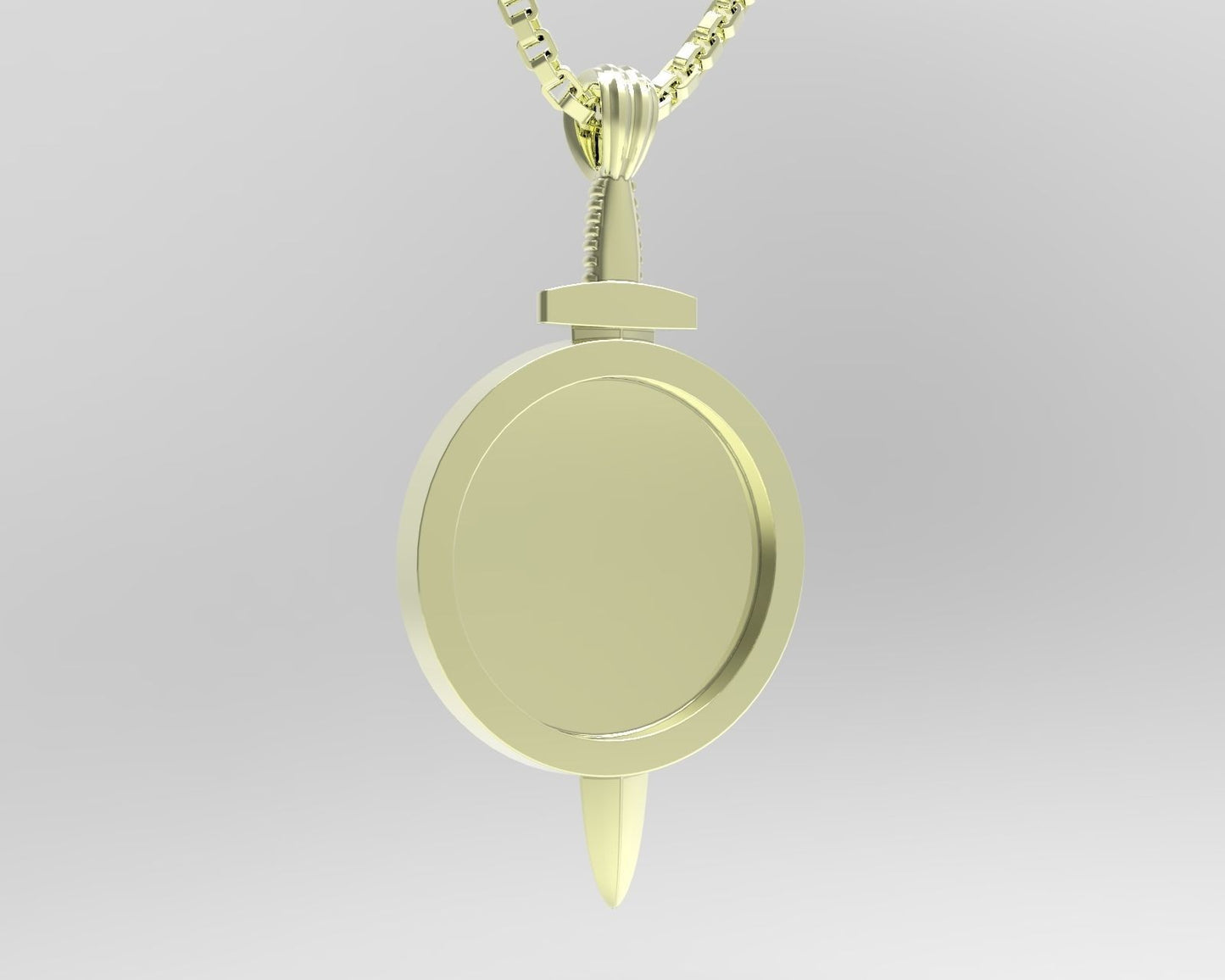 Gold Shield and Sword Necklace