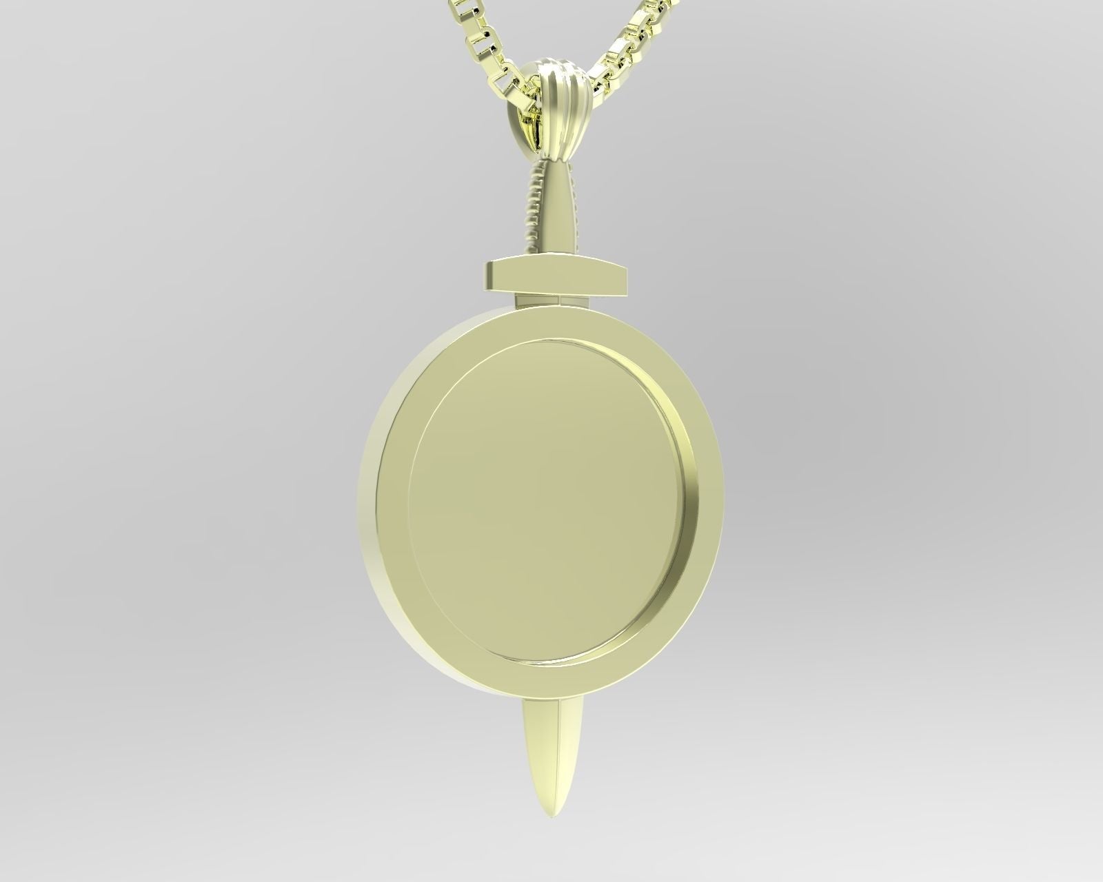 Gold Shield and Sword Necklace