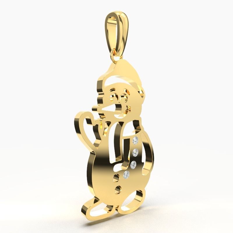 Snowman Pendant with Diamonds