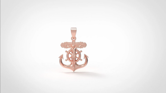 Gold Anchor Cross Necklace