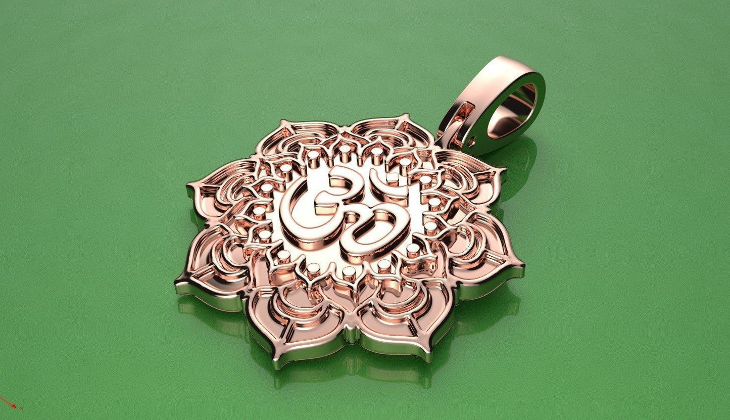 Gold Lotus Flower Pendan
