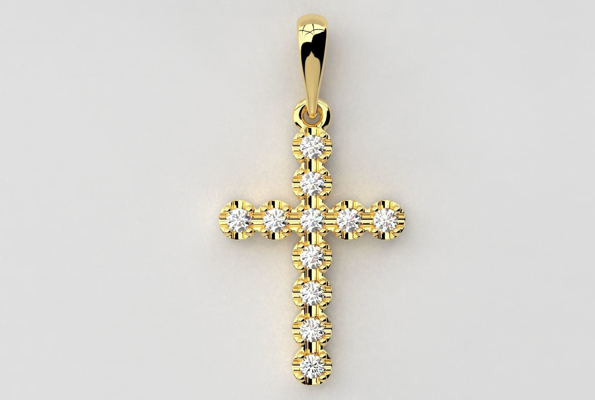 Gold Diamond Cross Pendant for Her