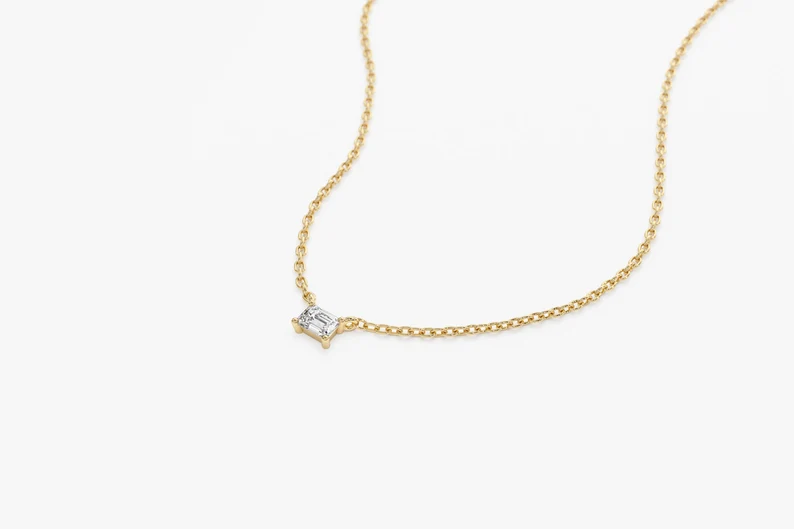 Cut Diamond Solitaire Necklace