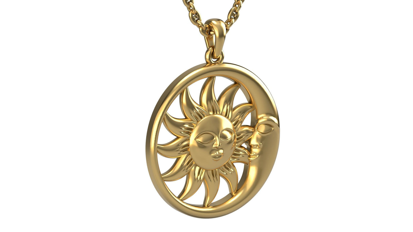 Gold Sun and Moon Jewelry