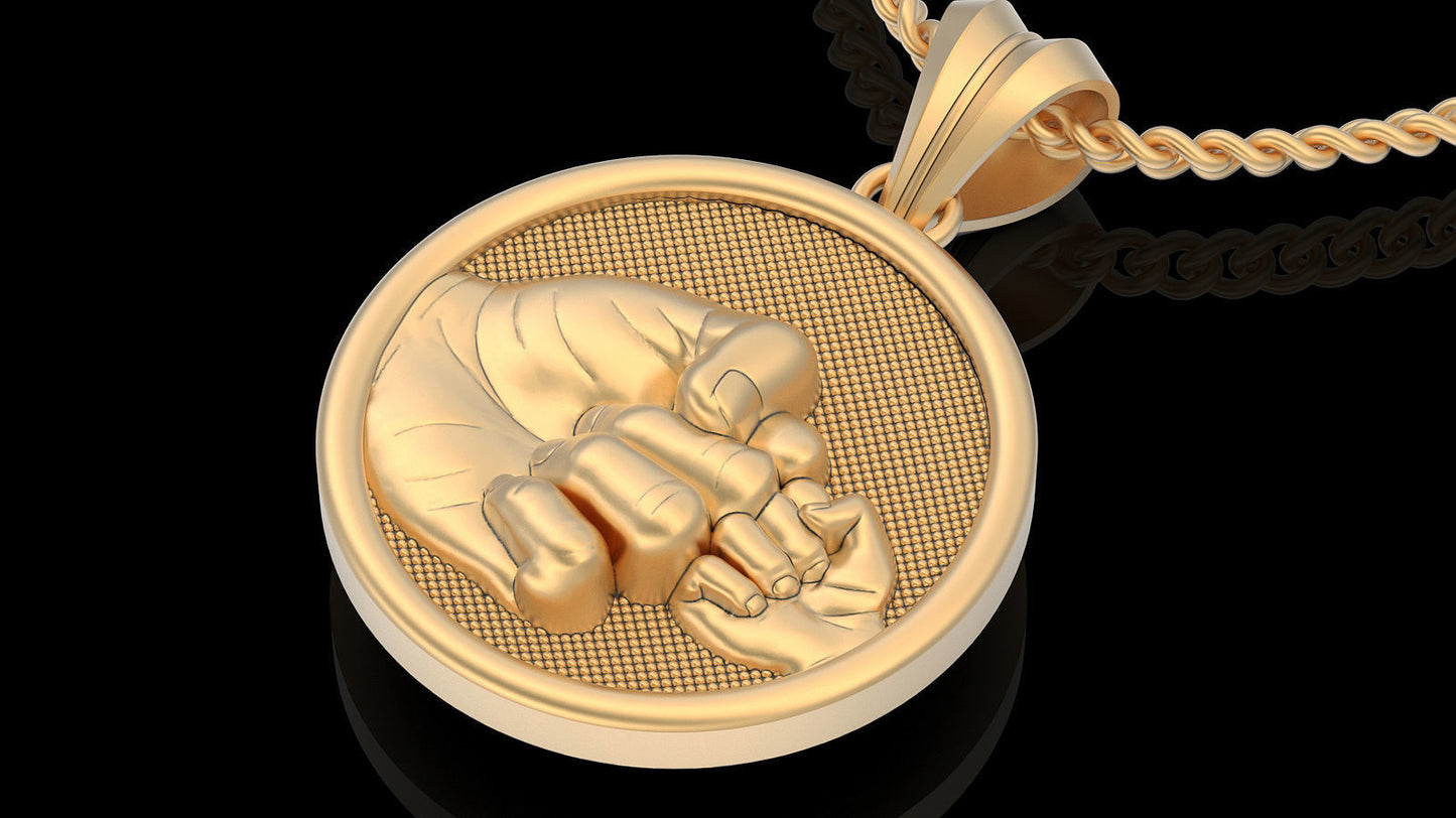 Solid Gold Father and Son Pendant