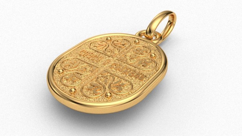 Yellow Round Gold St. Nicholas Necklace