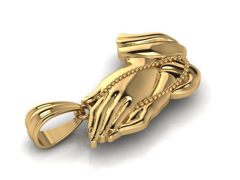 Solid Yellow Gold Pray Necklace