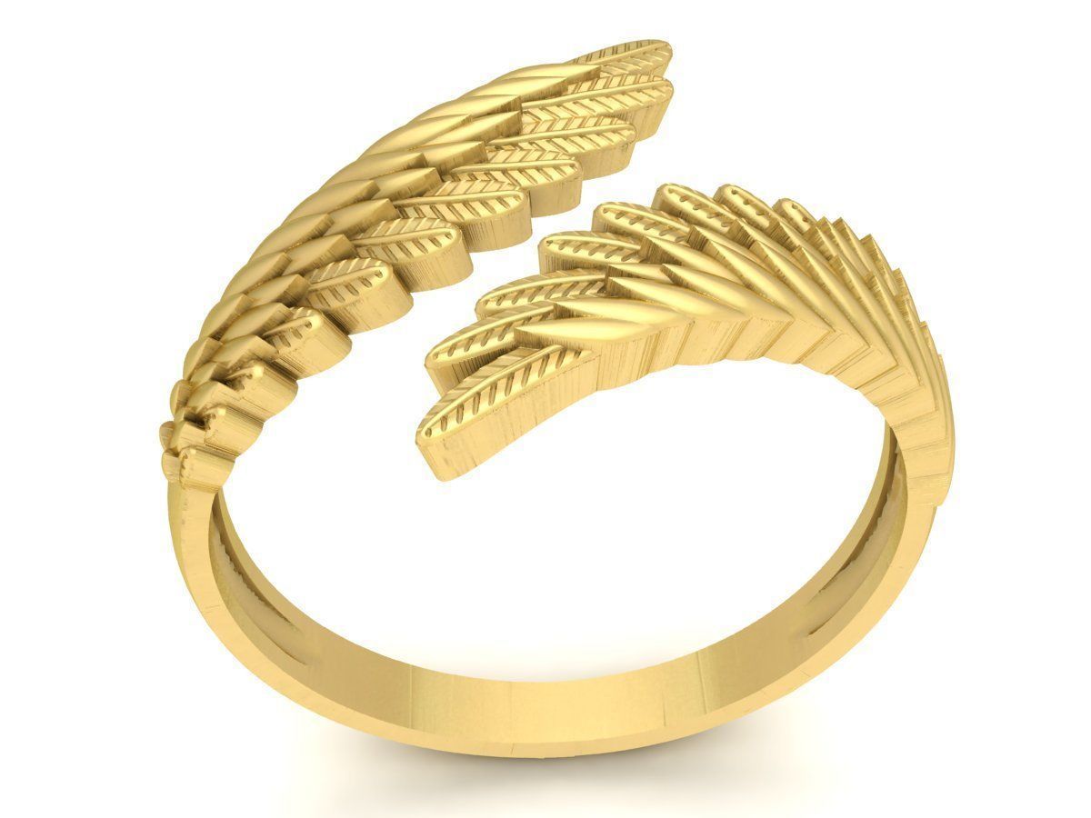 14k Solid Gold Angel Wing Statement Ring / Angel Wing Gold Ring / Angel Wing Statement Ring / Width Made in USA - JewelsnGlitters