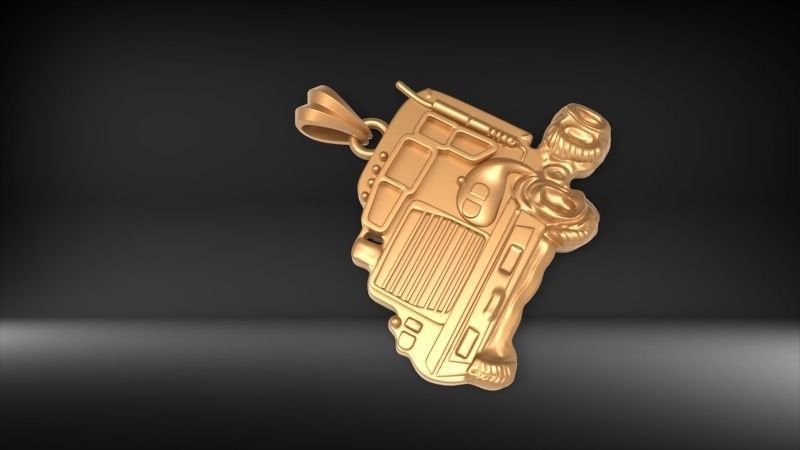 Truck Gold Necklace