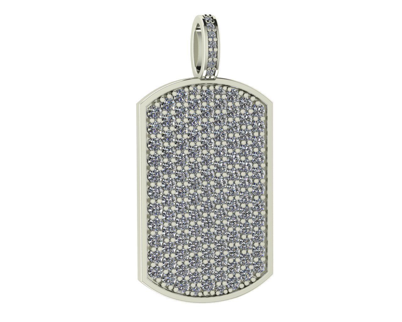 Diamond Dog Tag Necklace 4.00 Carat / 14k Gold Diamond Dog Tag Necklace 31mm X 19mm / Diamond Necklace / Unisex Diamond Necklace 16 Grams