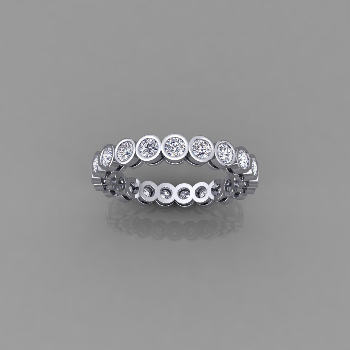 14K Solid Gold Bezel Set Diamond Eternity Ring / Diamond Eternity Ring / Diamond Bezel Set Ring / Gift for Her