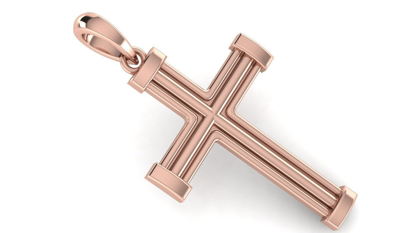 Unisex Rose Gold Cross Pendant