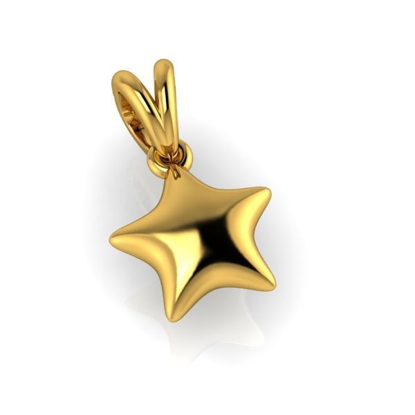 Yellow Gold Puffy Heart Pendant
