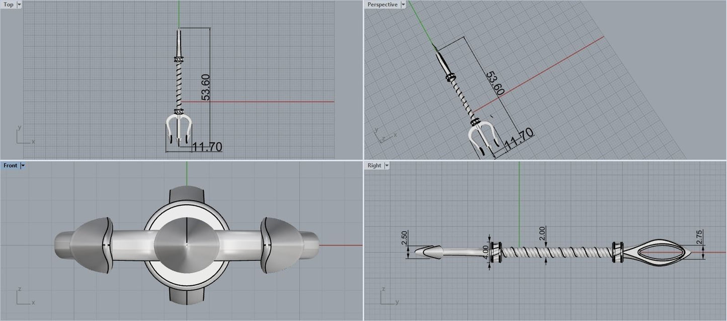 Unisex Trident Necklace