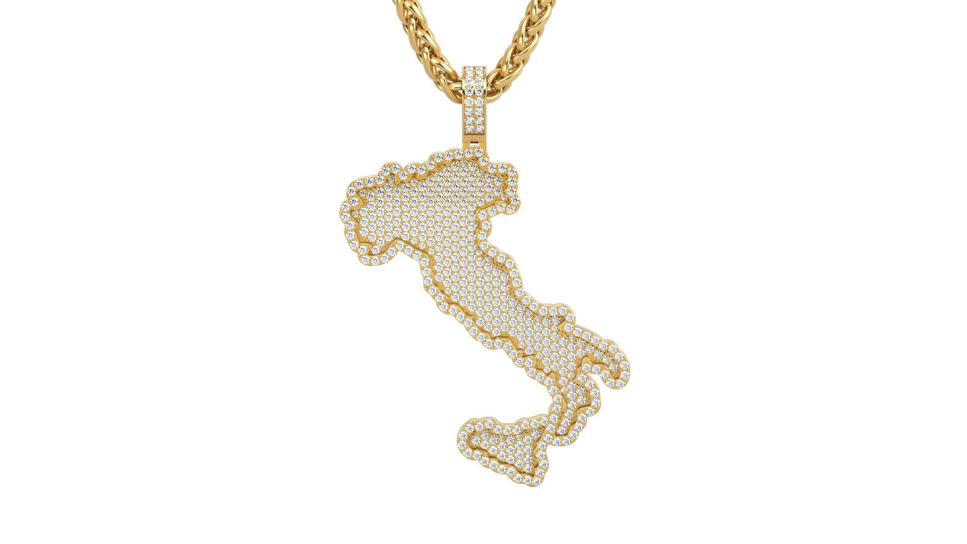 Gold Italy Pendant with Diamonds