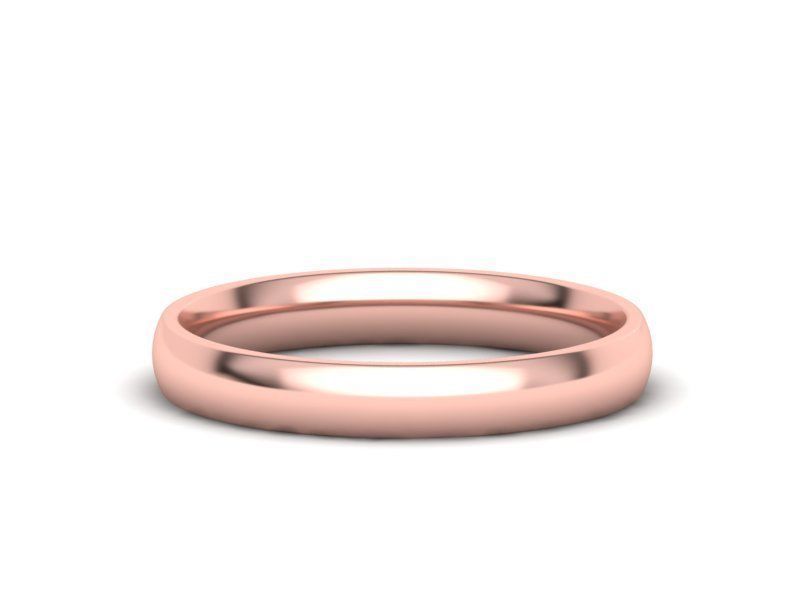 14K Solid Gold 3mm Wedding Band / Classic Design Comfort Fit Gold Wedding Band / Gold Dome Wedding Band / Unisex Wedding Band / Gift for Her