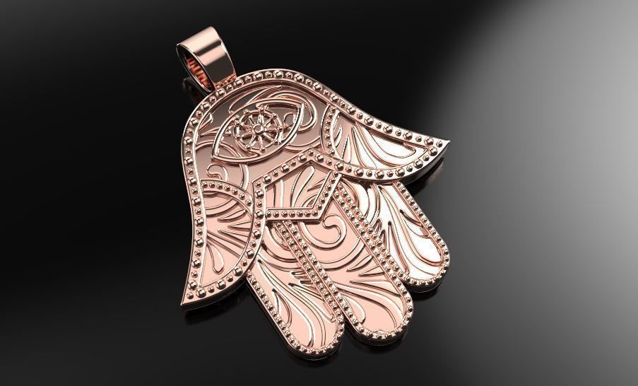 Rose Gold Hamsa Hand Necklace