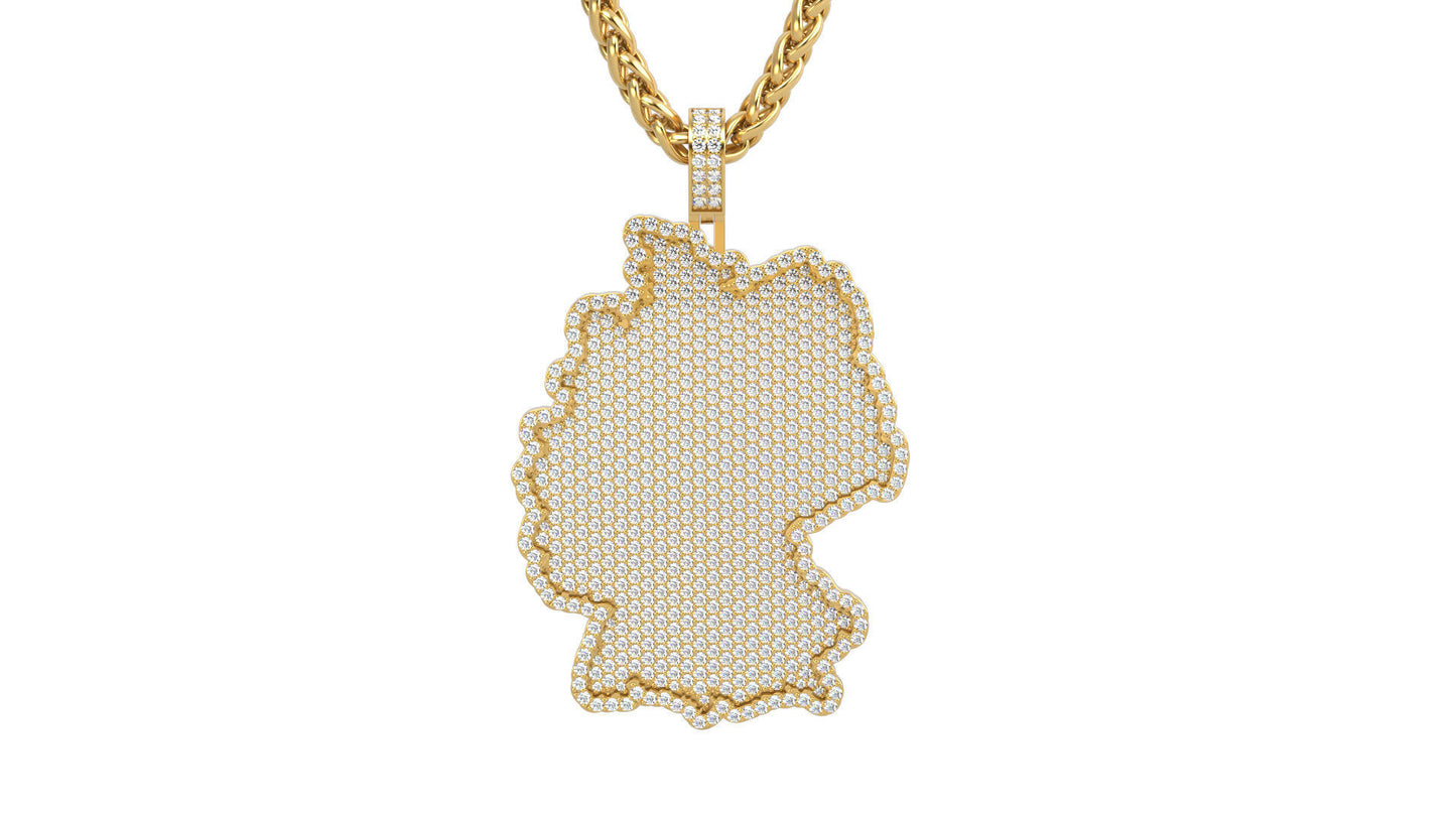 Gold Germany Pendant with Diamonds