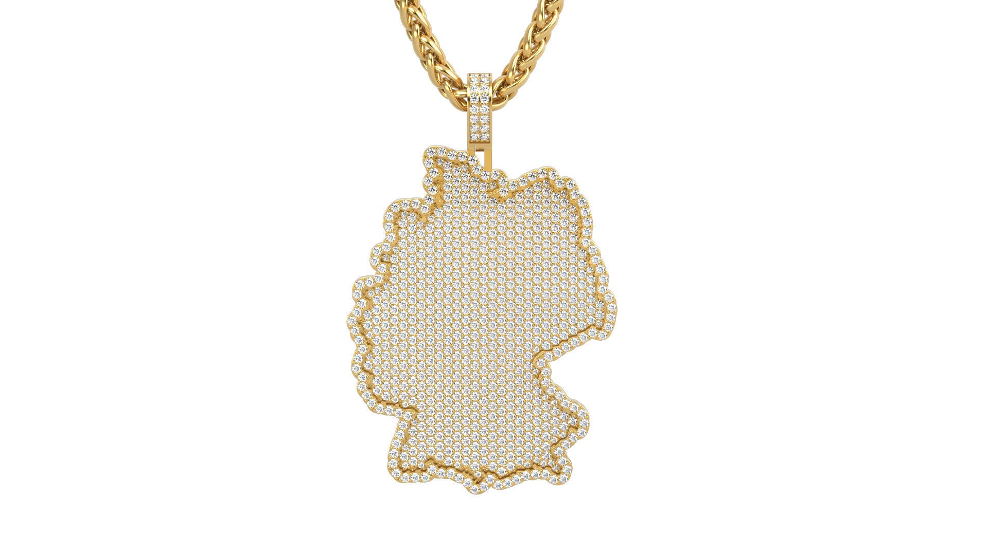 Gold Germany Pendant with Diamonds