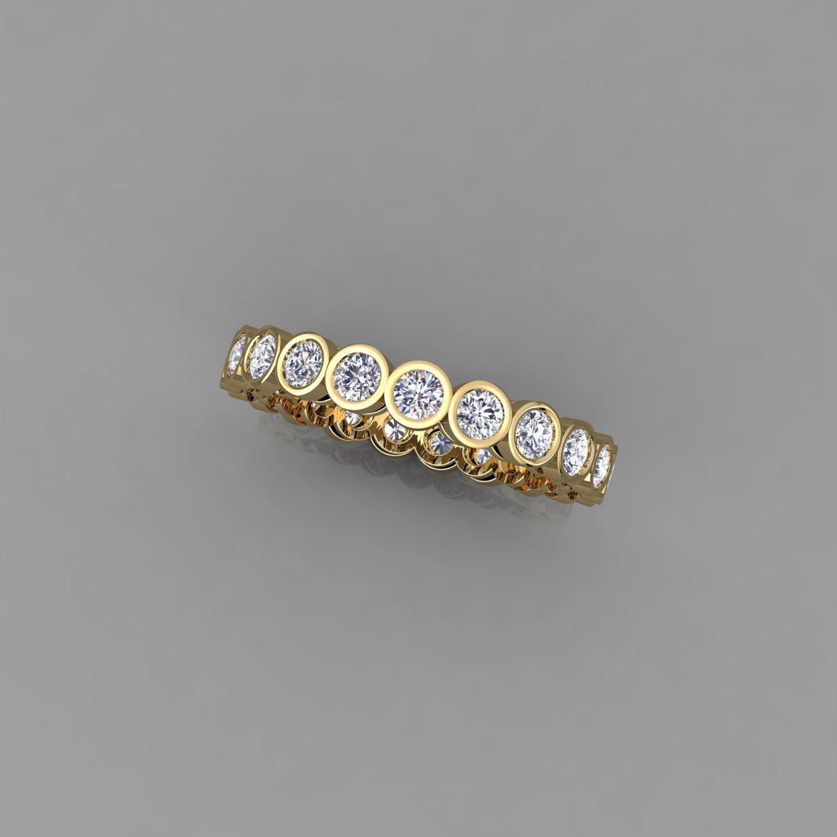 14K Solid Gold Bezel Set Diamond Eternity Ring / Diamond Eternity Ring / Diamond Bezel Set Ring / Gift for Her