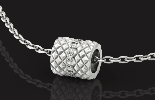 Silver Diamond Charm Pendant
