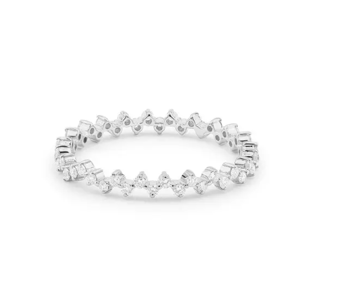 Silver diamond ring