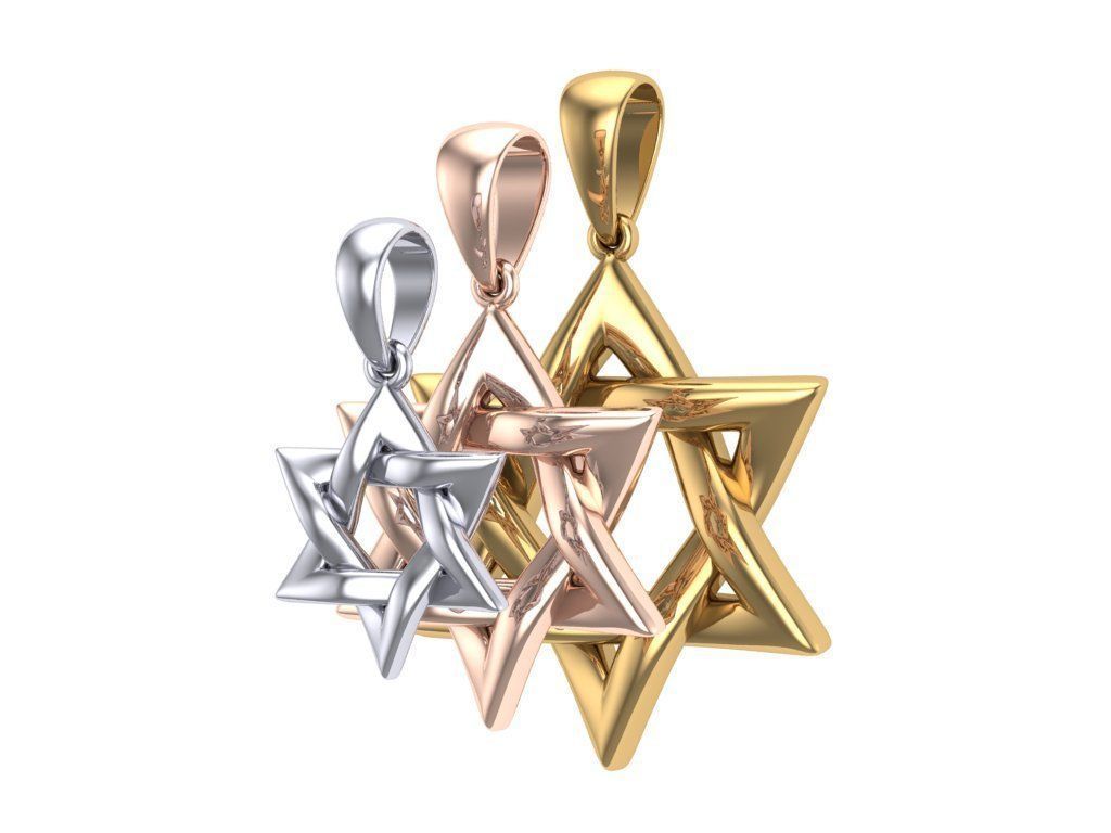14K Solid Gold Puffy Star