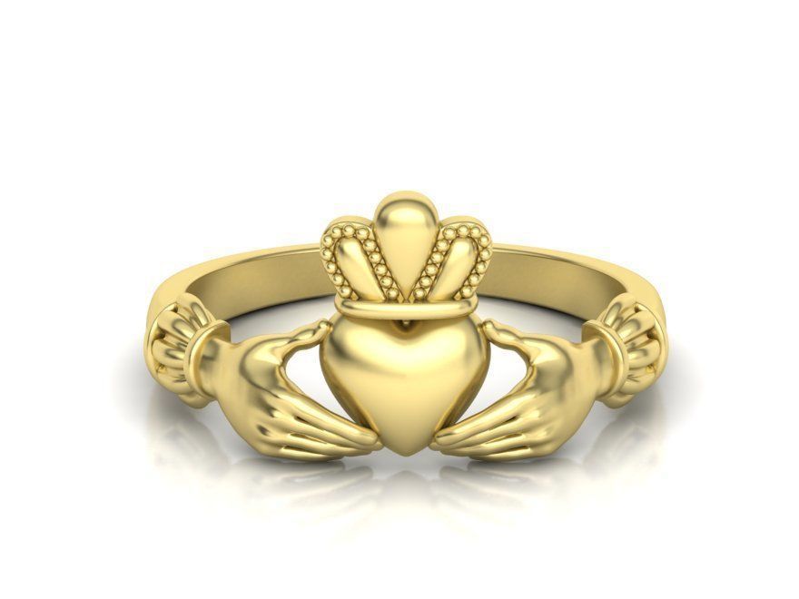 18K Solid Gold Irish Celtic Claddagh Ring / Gold Claddagh Ring / Love Claddagh Ring for Her / Gift for Her
